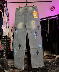 شلوار جین کروم هارتز - آبی chrome hearts