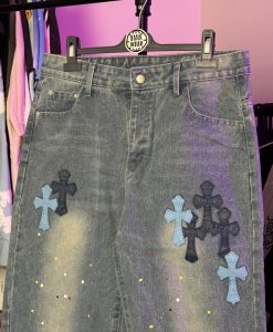 شلوار جین کروم هارتز - آبی chrome hearts