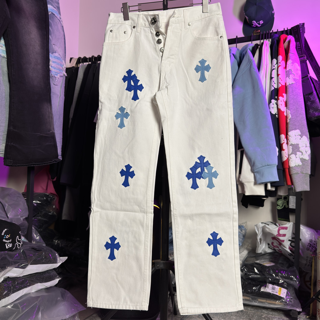 شلوار کروم هارتز سفید - مسترکوالیتی Chrome Hearts شلوار کروم هارتز سفید - مسترکوالیتی Chrome Hearts